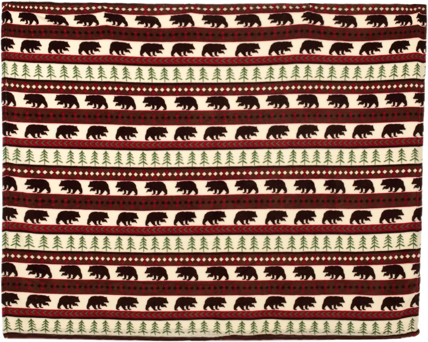 Blanket Throw Brown Bear and Pine Trees Pattern White Background Soft Lightweight Coral Fleece 230GSM for Baby 50 X 60 - Image 3