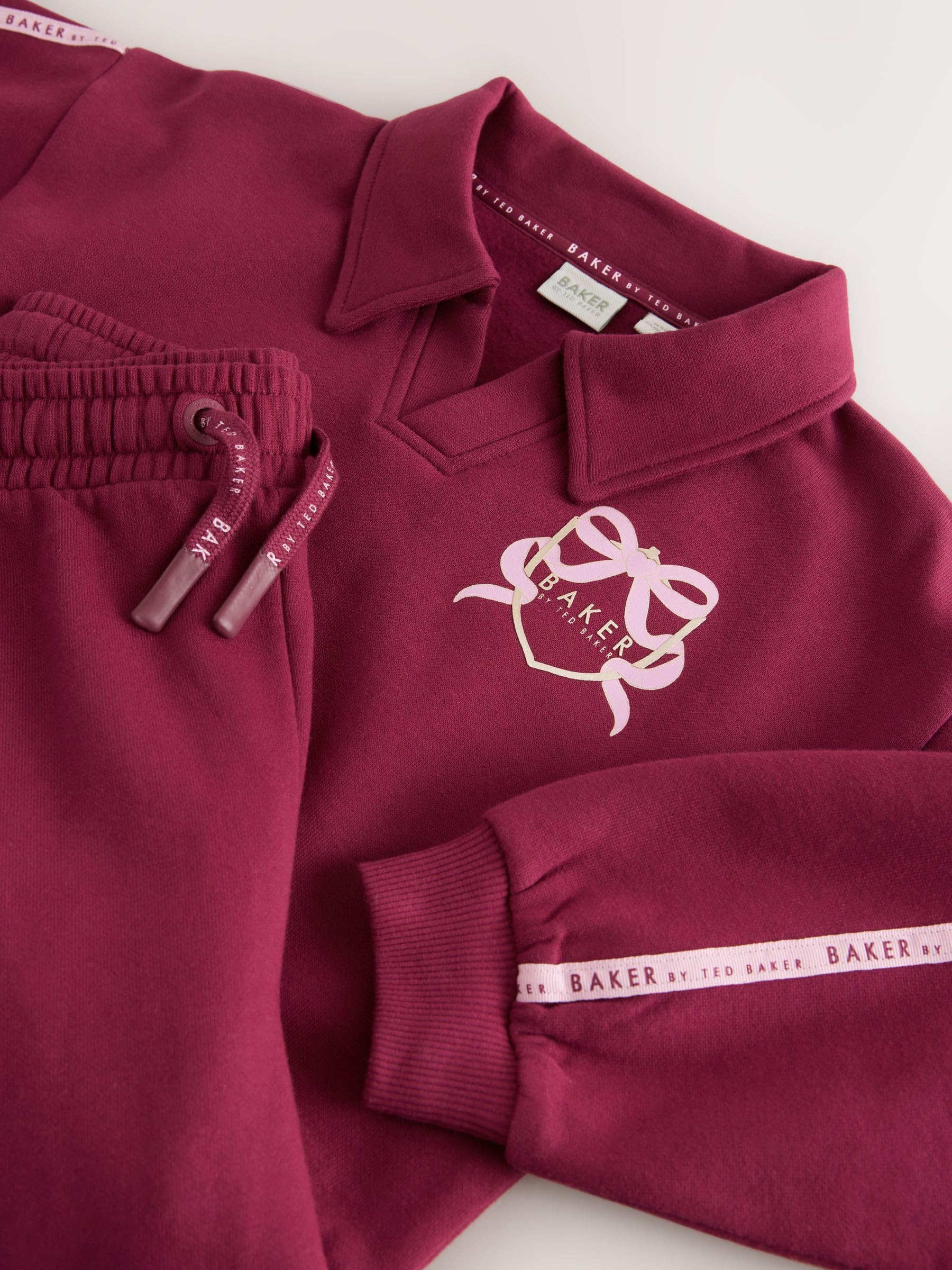 Niñas Conjunto de 2 piezas de pantalones de chándal y sudadera estilo rugby universitario