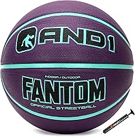 Vista 8 de AND1 Fantom Rubber Basketball: Official Regulation Size 7 (29.5 inches) Streetball - Deep Channel Construction, Made for Indoor Outdoor Negro