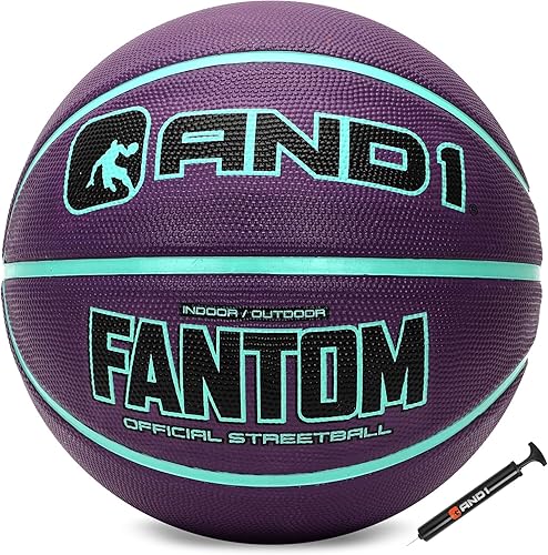 Miniatura 1 de AND1 Fantom Rubber Basketball: Official Regulation Size 7 (29.5 inches) Streetball - Deep Channel Construction, Made for Indoor Outdoor