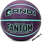 AND1 Fantom Rubber Basketball: Official Regulation Size 7 (29.5 inches) - Deep Channel Construction Streetball, Made for Indoor Outdoor Basketball Games
