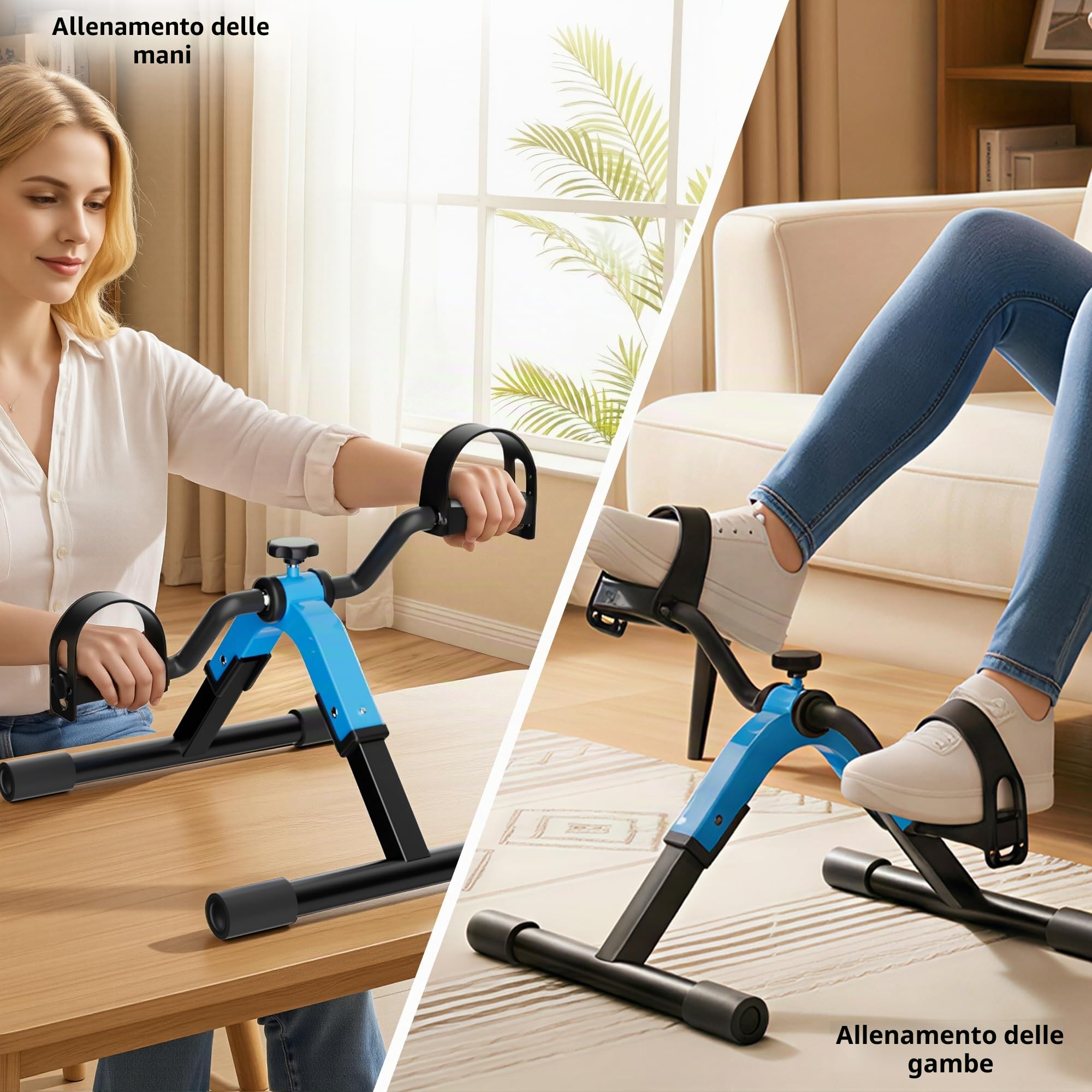Pedale Exerciser Mini Cyclette per gamba e braccio basso impatto Exercisce Pedalatore pieghevole