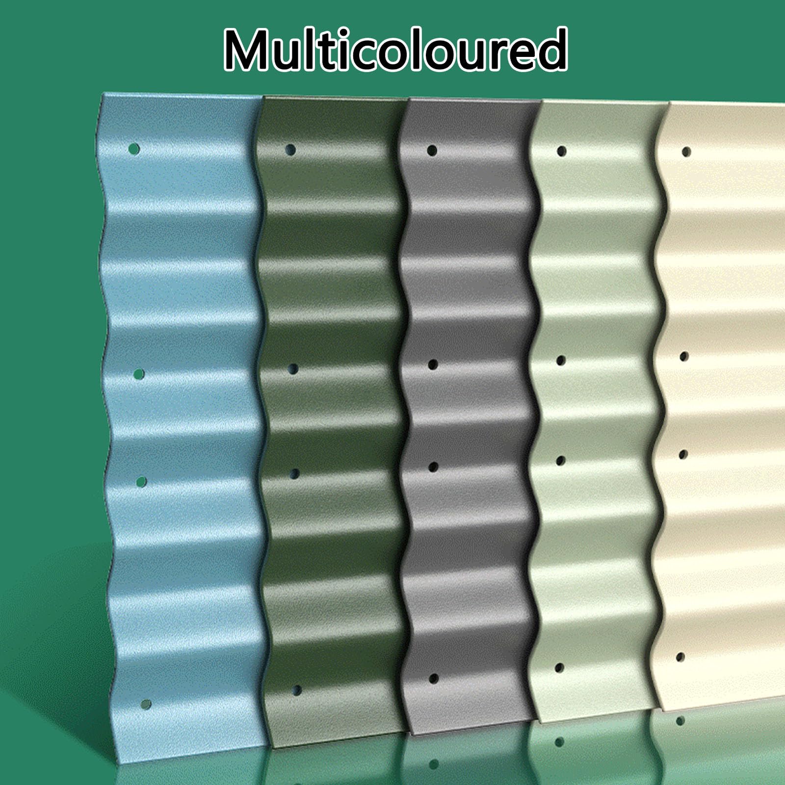 Kit per aiuola rialzata, rettangolare in acciaio zincato, resistente alle intemperie e antiruggine, per orto e patio, struttura in metallo, 150 x 60 x 43 cm