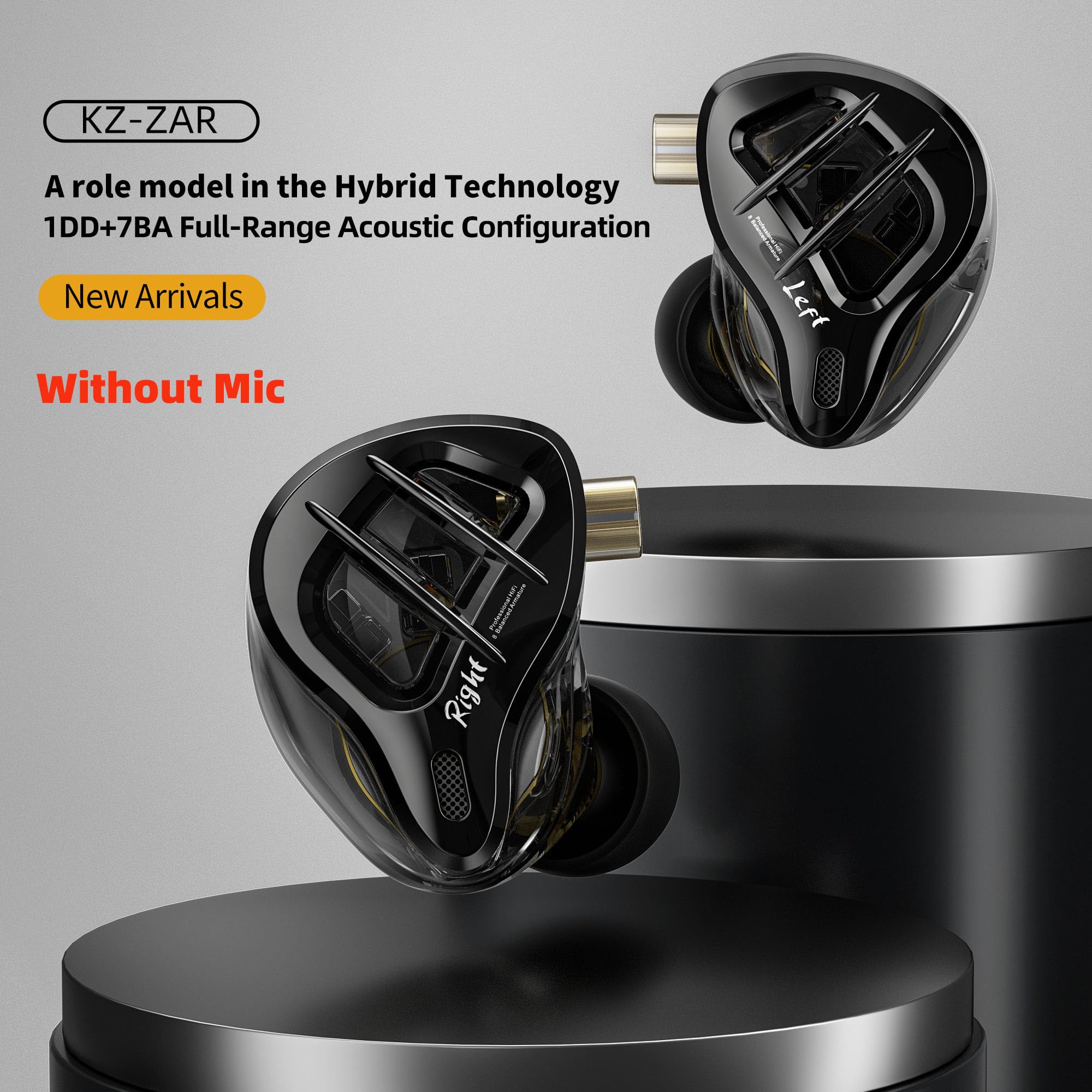 ZAR 7BA+1DD Gaming Earbuds HiFi Bass Noise Isolation - Dettaglio
