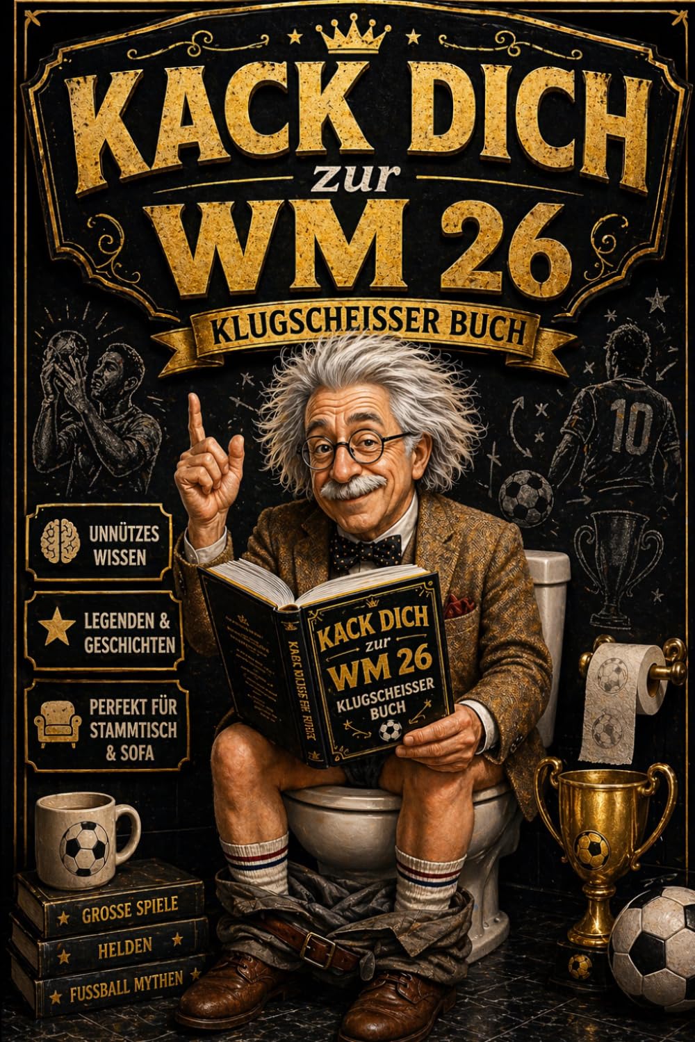 Kack dich zur WM 2026 – Das Klugscheißer Buch für Fußballfans: Unnützes Wissen, WM Fakten & legendäre Geschichten – Geschenk für Fußballer & Fußball Fans