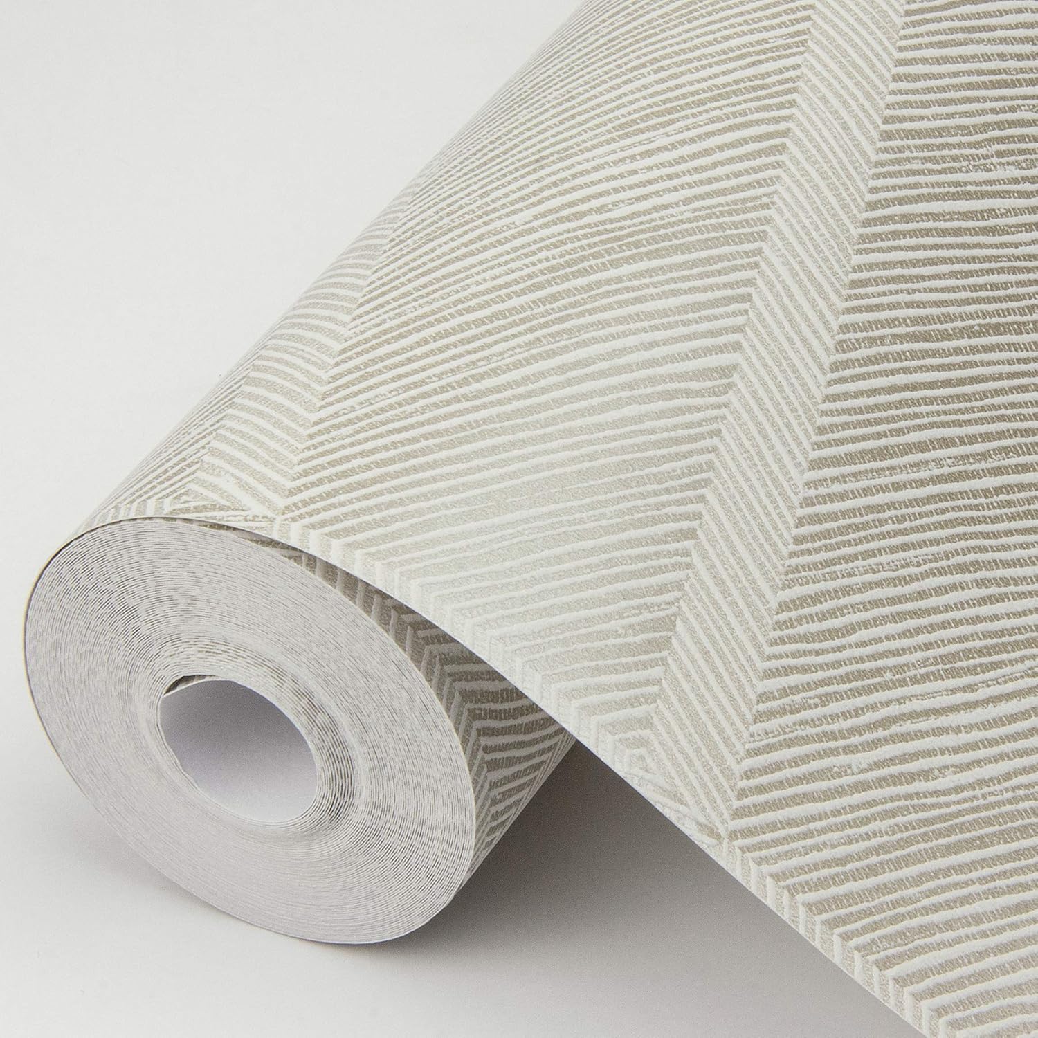Champagne Chevron Non-Woven Removable Wallpaper