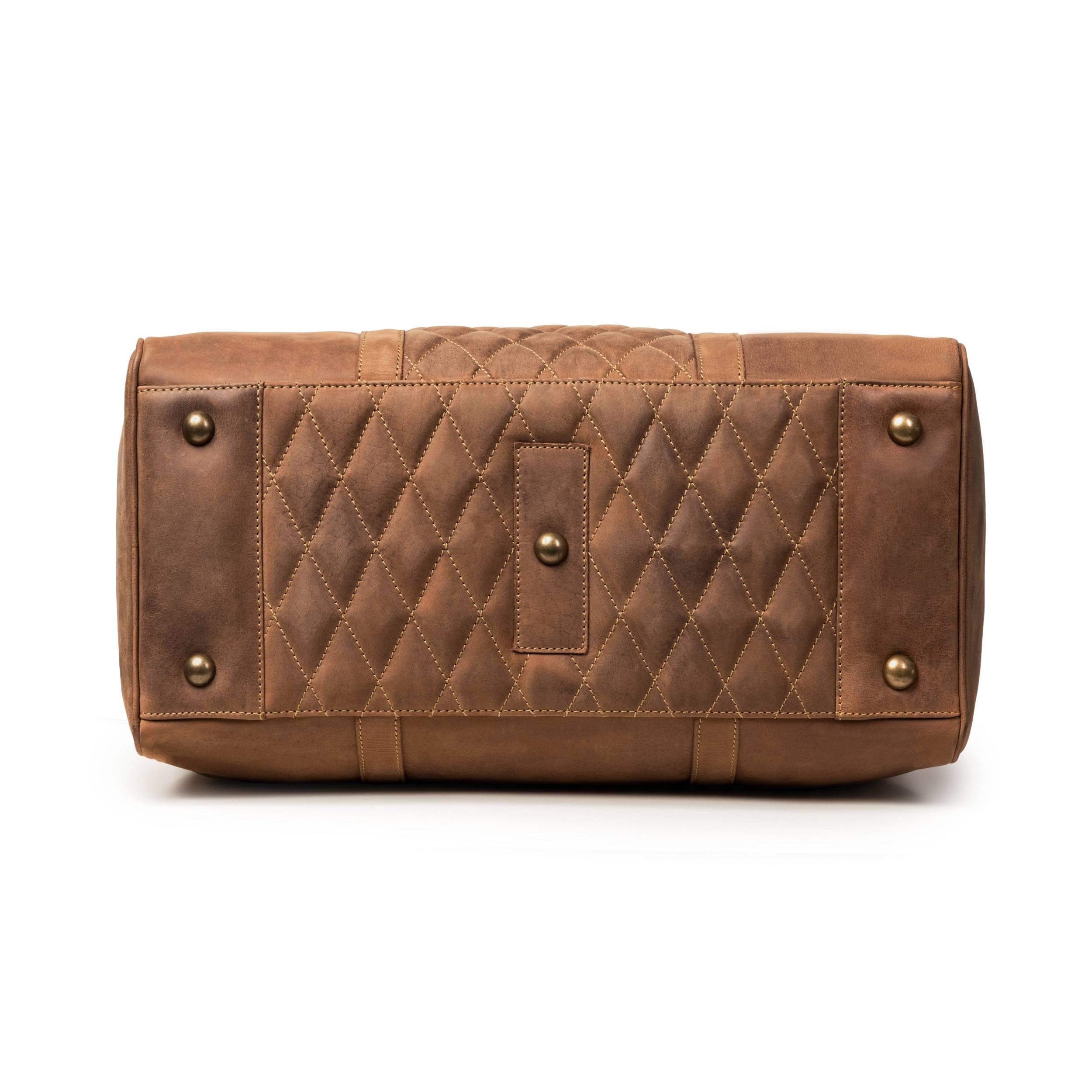 DRAKENSBERG Weekender 'Mitch' – Bolsa de viaje pequeña de piel para hombre y mujer, adecuada como equipaje de mano en avión, 25 l, color marrón Habana, DR00305, Habana-marrón, talla única, Bolsa de