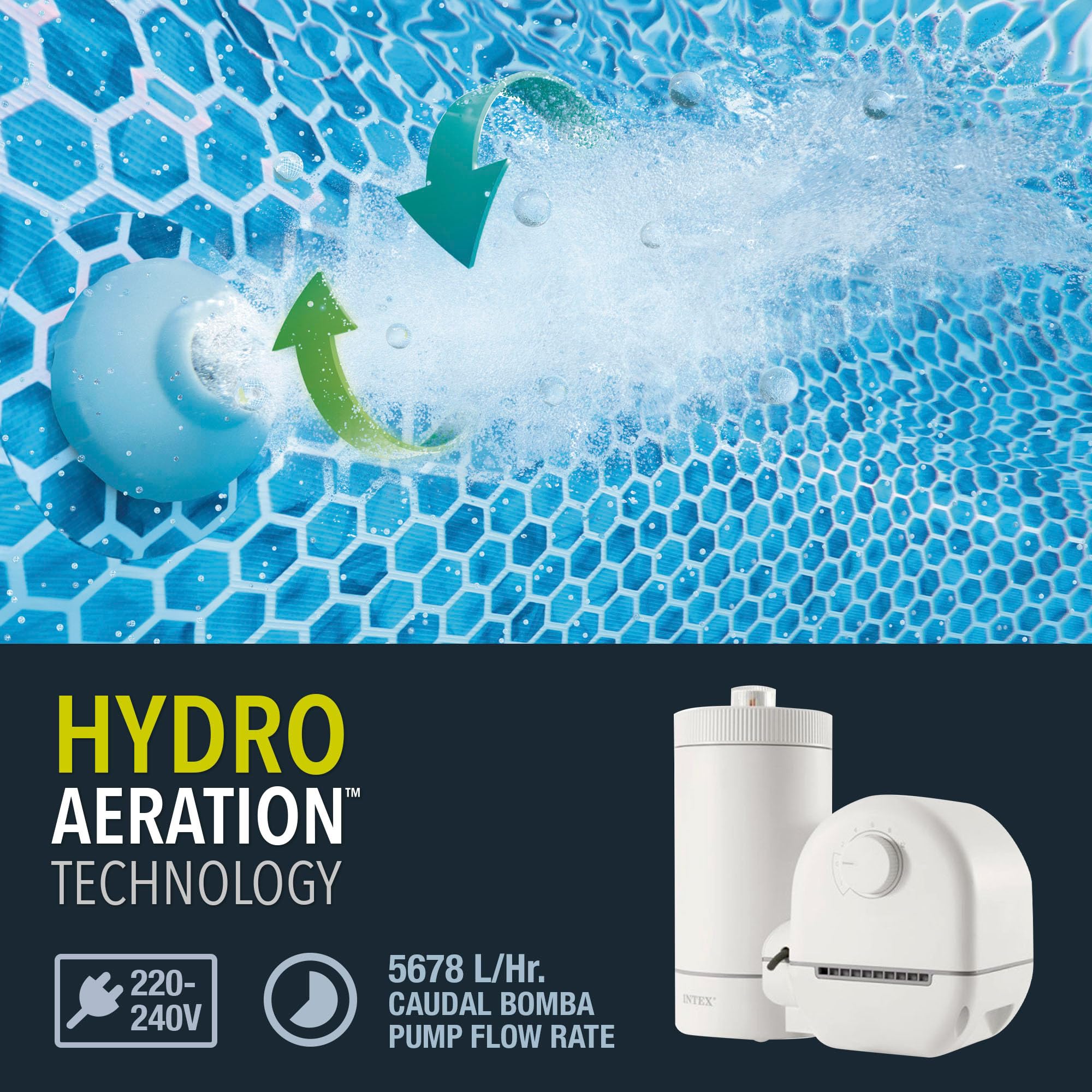 Intex 26636 - Pompa Filtro a Cartuccia Krystal Clear, per Piscine Easy-Frame ⌀ 549 cm, 5678 L/h