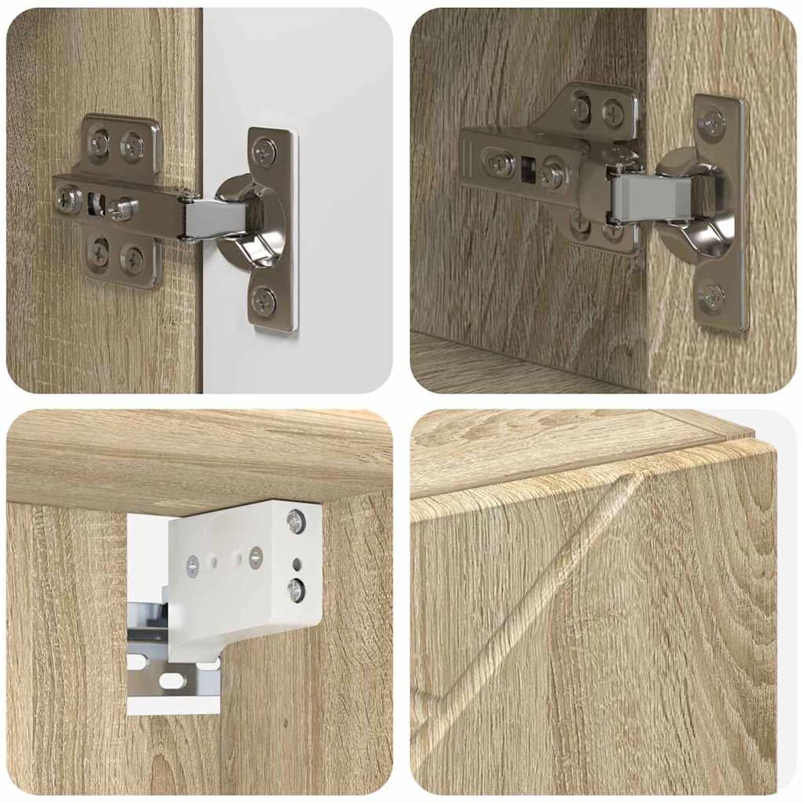 Gecheer Spiegelschrank Sonoma-Eiche 80 x 17 x 55 cm Holzwerkstoff, Deko Spiegel Bathroom Mirror für Badezimmer Make-up Rasur Wohnung Hotel883356