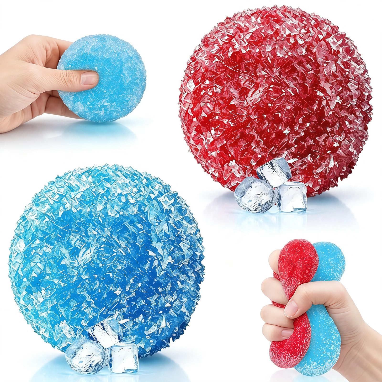 View 1 of 2 pcs Crunchy Squishy Stress Ball, Slushy Ice Fidget Autism Sensory Toys