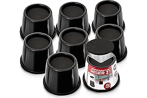 Utopia Bedding 3 Inch Round Furniture Raisers with Non-Slip Padding (8-Pack)