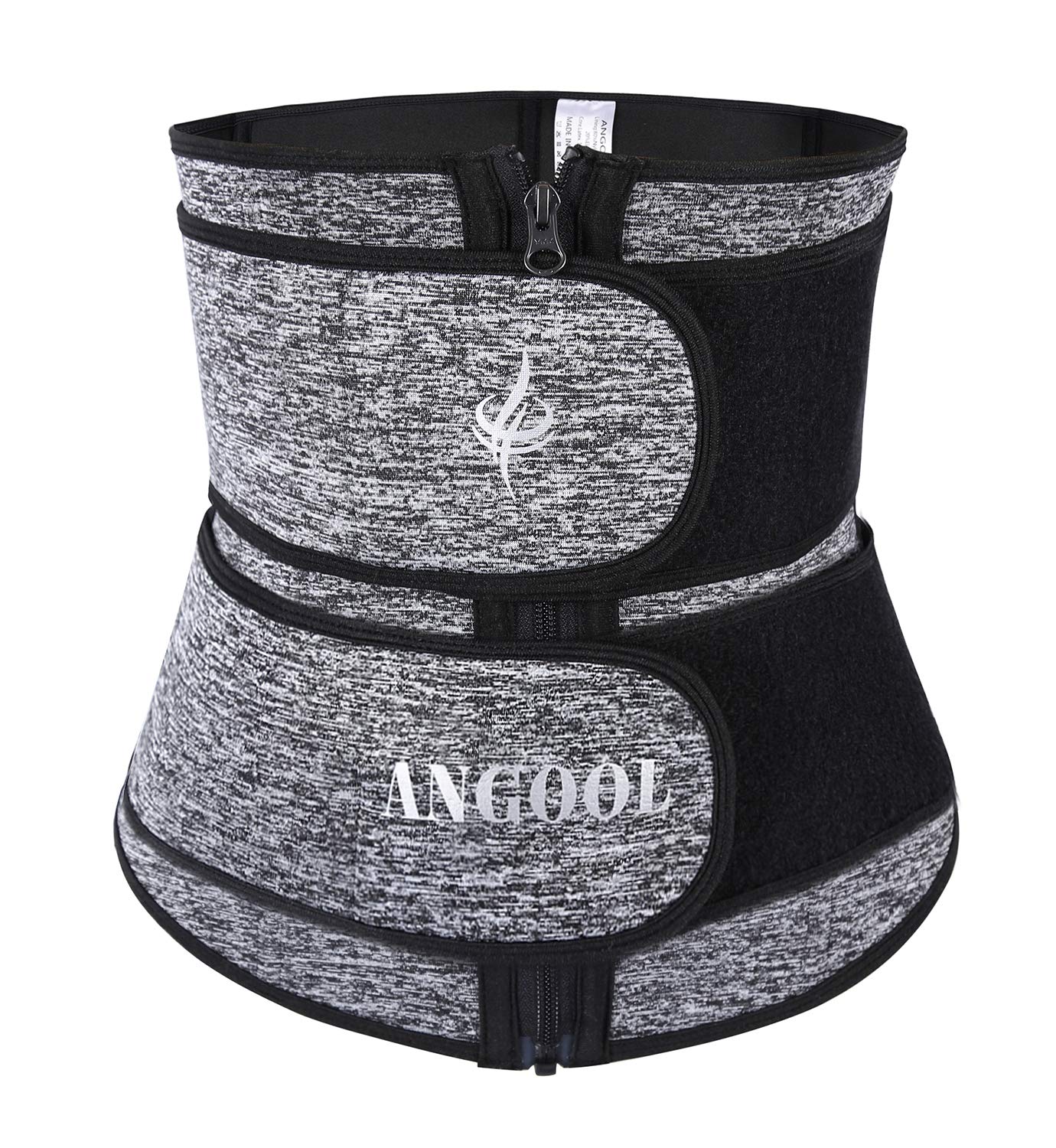 ANGOOL Neopren Waist Trainer for Women,Workout Plus Size Trimmer Belt Sauna Sweat Corset Cincher with Zipper