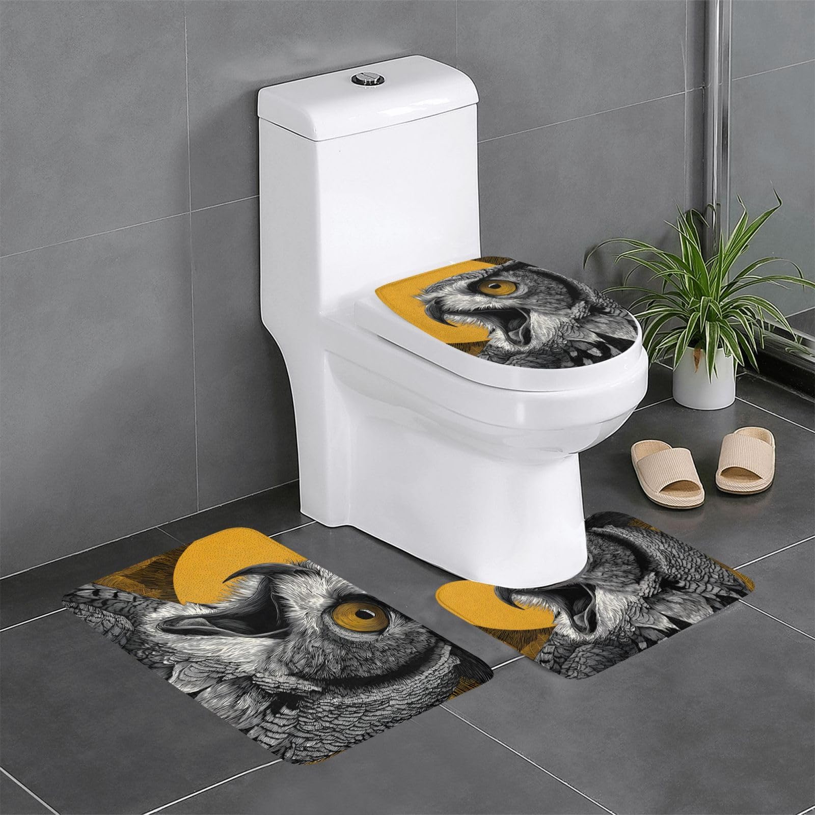 Tapis de salle de bain antidérapants de qualité supérieure décor chouettes
