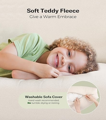 Miniatura 6 de Sofás de 83 pulgadas para sala de estar, cómodos sofás para sala de estar con otomana de almacenamiento, sofá de peluche, sofá de dos plazas sin