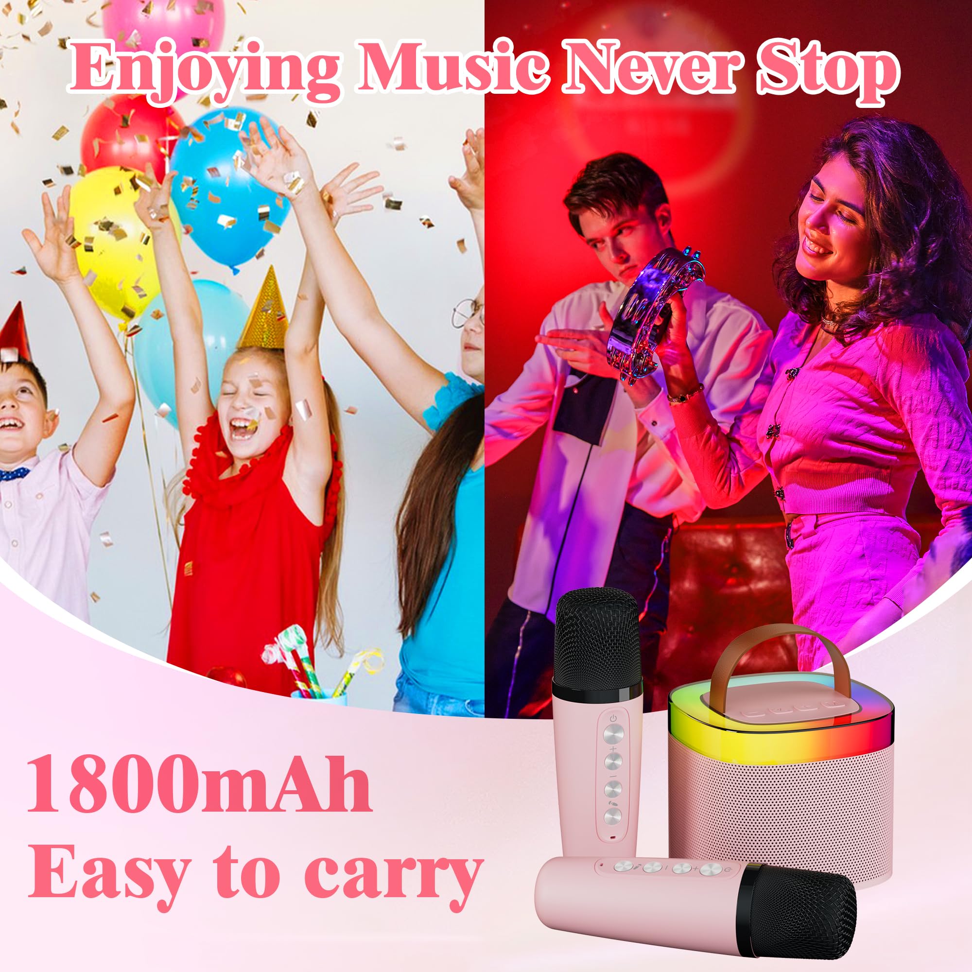 Macchina Karaoke Bluetooth, Rosa