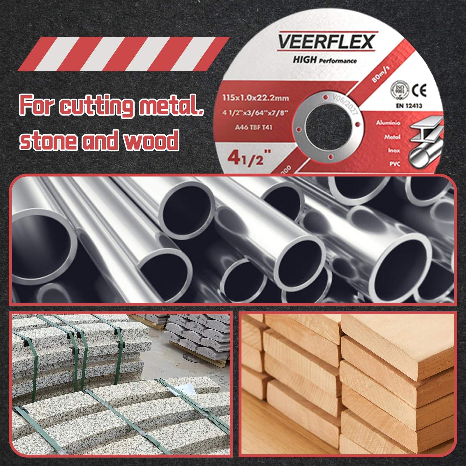 16 dischi da taglio da 115 mm, dischi per smerigliatrice angolare, dischi da taglio in metallo da 115 mm per smerigliatrice angolare, metallo, pietra, legno, piastrelle di ceramica, rettifica, 115 x