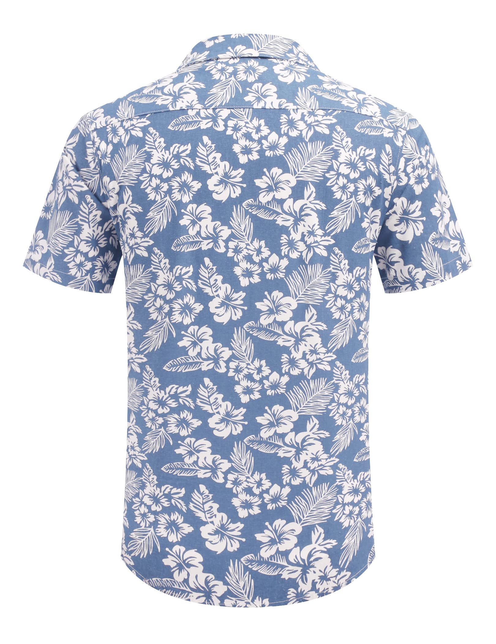 COOFANDY Camisa de Lino Manga Corta Hawaiana de Verano Playa Impresa