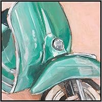 Vista 20 de Amanti Art Framed Canvas Wall Art 30x30 Retro Scooter IV by Ethan Harper, Framed Wall Art Canvas, Transportation Artwork, Country Rustic Decor