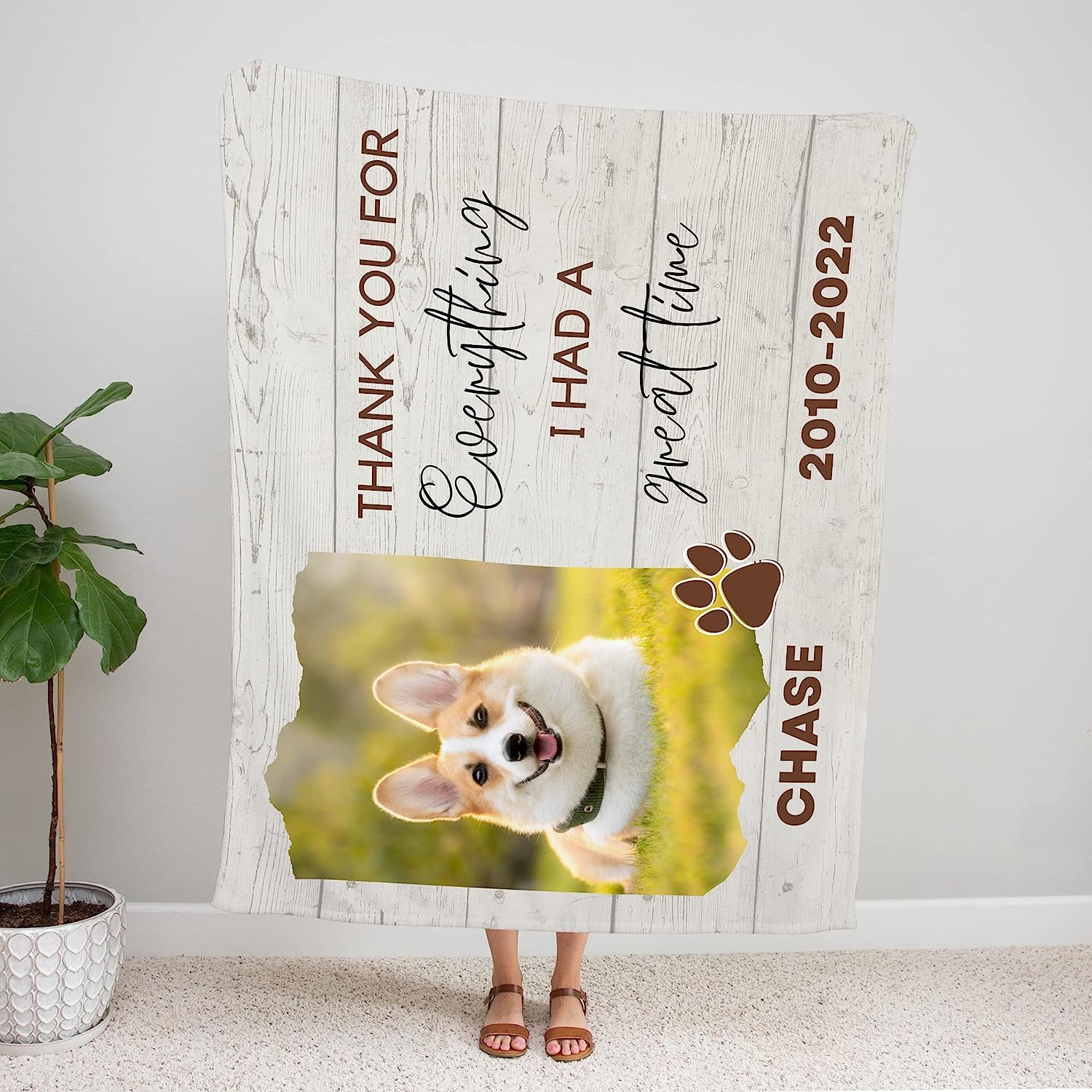 Couverture commémorative personnalisée pour chien pour les amoureux des animaux de compagnie, photo de deuil, image de deuil, couverture polaire pour pattes de chien, parents, nom d'animal de