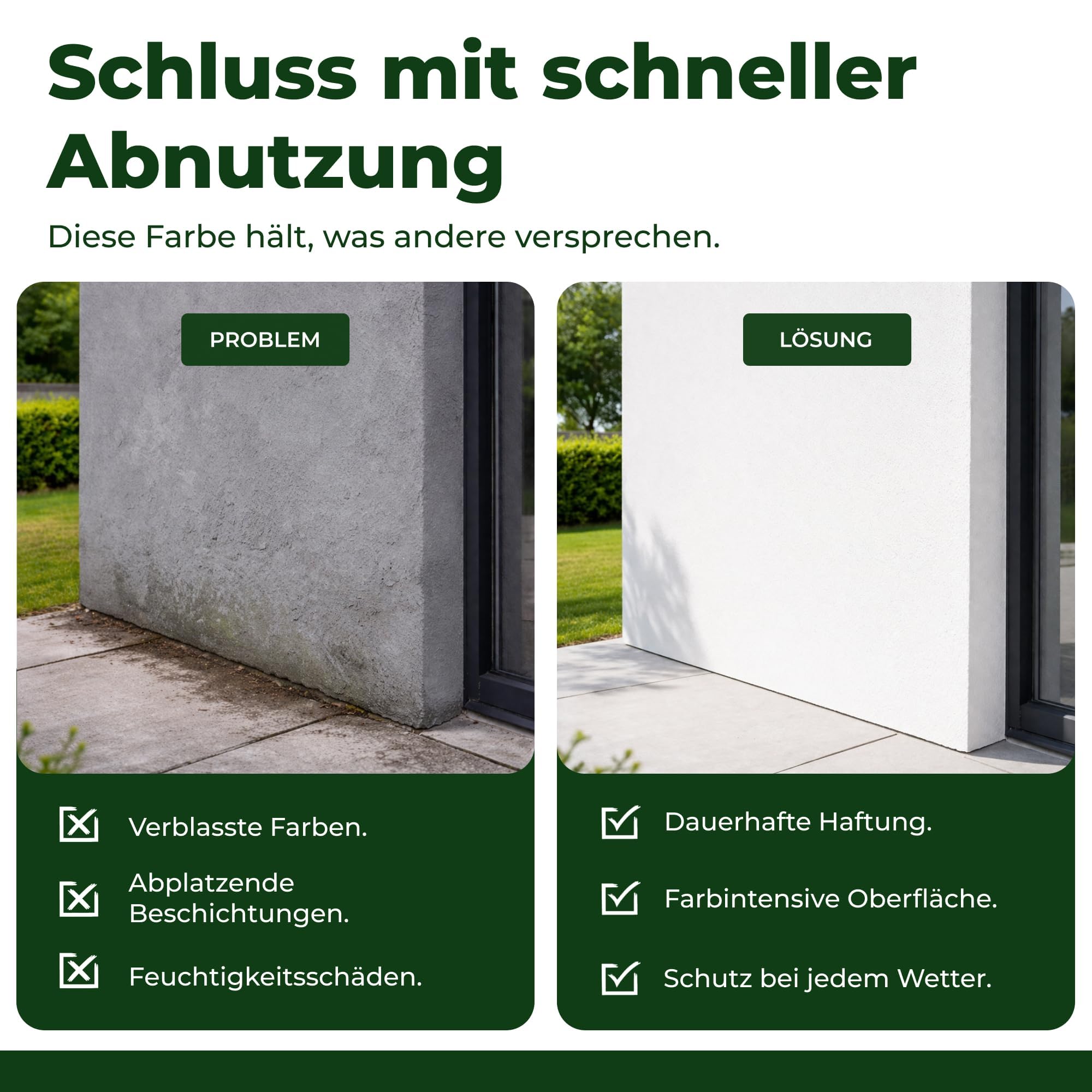 Fassadenfarbe Weiß Premium 10L – Acryl-Fassadenfarbe weiß matt für ca. 60m² | hochdeckend, wetterbeständig, diffusionsoffen, für den Außenbereich, Made in Germany