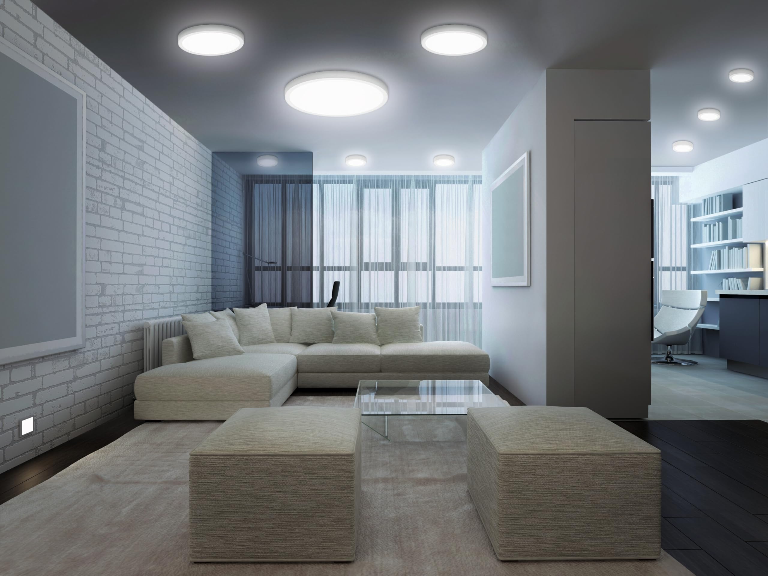 OSRAM Downlight LED SMART+ Matter Orbis, redondo, 200 mm, 12 W, 900 lm, 3000–6500 K, Matter over WiFi, aluminio blanco