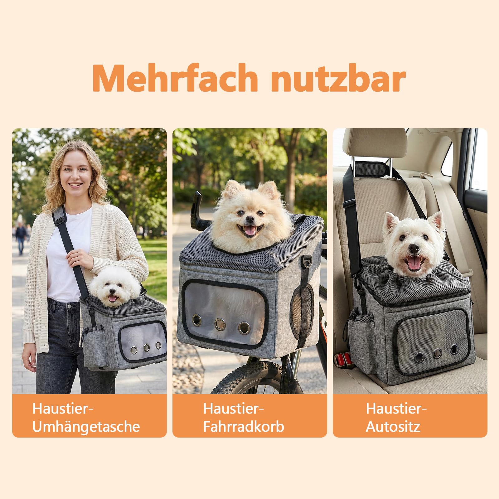 Ownpets Panier de vélo pour chien - Sac de transport pour animal de compagnie - L