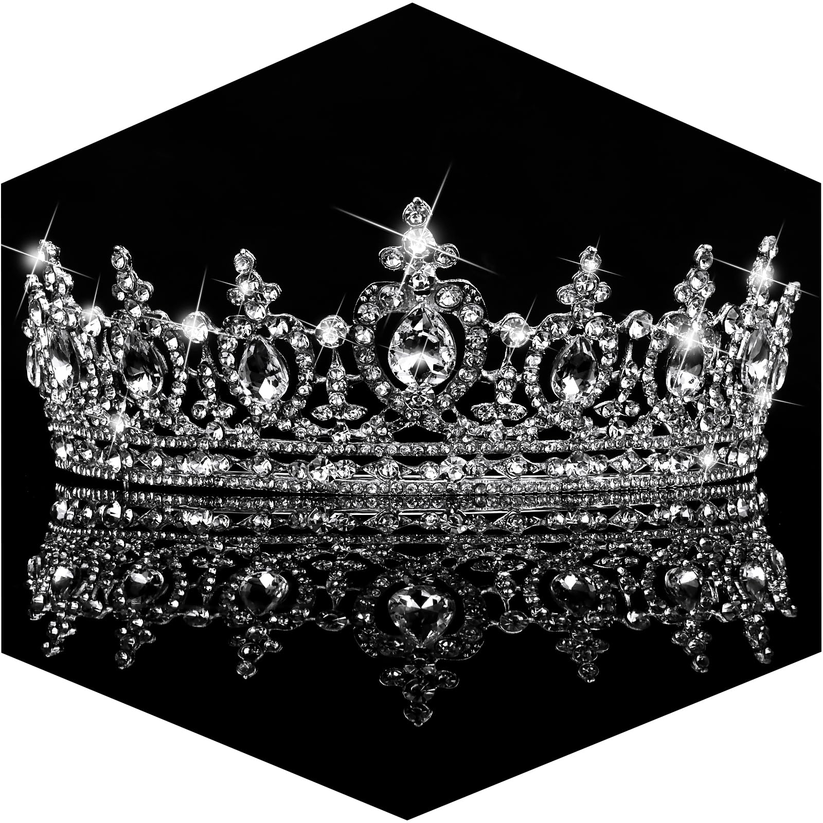 TOBATOBA Crystal Tiaras and Crowns for Women, Bridal Wedding Tiaras for Bride, Birthday Quinceanera Headpieces for Prom Pageant Halloween Cosplay Party