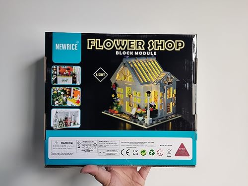 Miniatura 8 de Flower House - Juego de construcción de arquitectura con luz LED, kit de modelo de tienda de flores de la ciudad, juguete de bloques de construcción