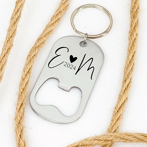 Miniatura 5 de Personalized Anniversary Husband Gift Drive Safe Bottle Opener Keychain Gift Idea For Him Bottle Opener Husband I Need You Here With Me LOVE-BOTTLE