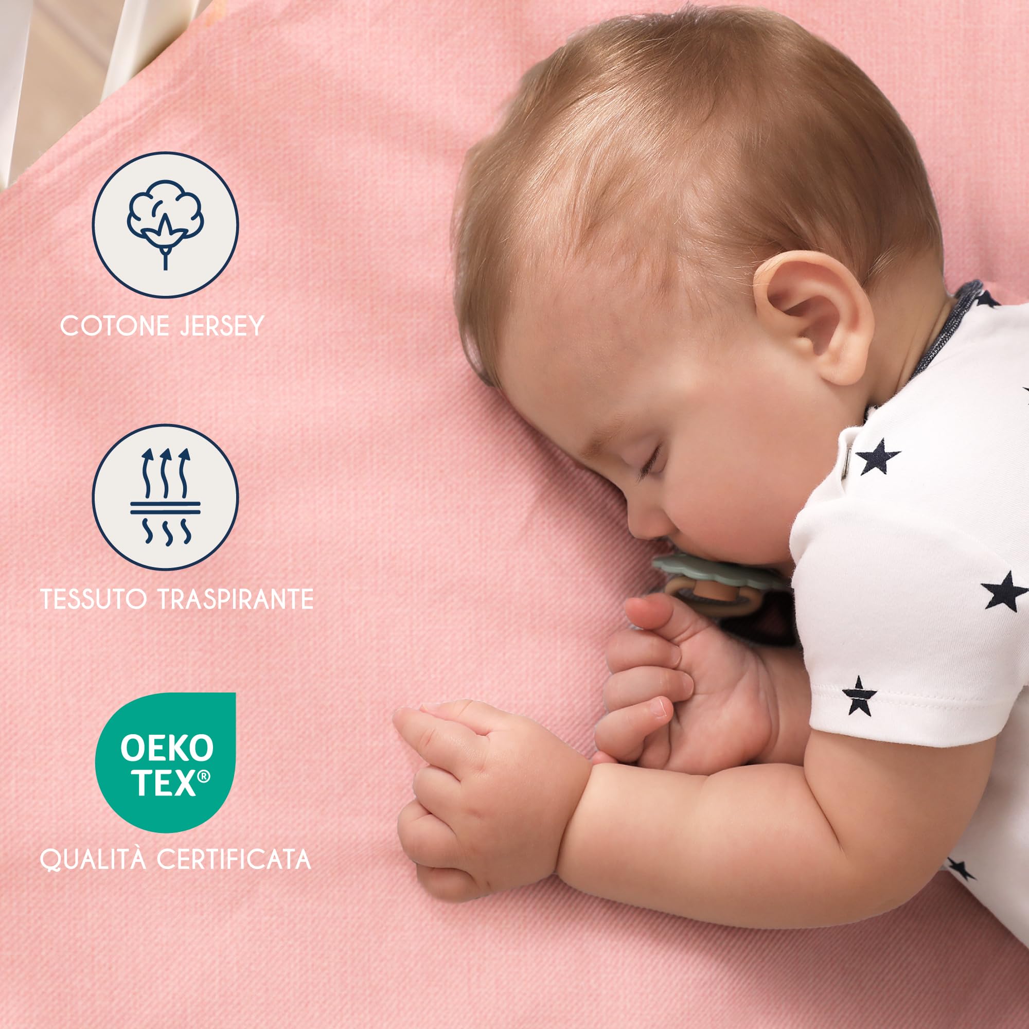 Dreamzie - Set 2 Lenzuolo con Angoli Cotone Bambini - 40x80 - Oeko Tex certificato - Rosa - Lenzuolo con Angoli 40x80