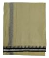 PRAKASAM COTTON Mens Single (1.28 X 2.00 mtrs) Colour Thalapathi Border Dhoties/Fine quality Single Dhoties (Beige)