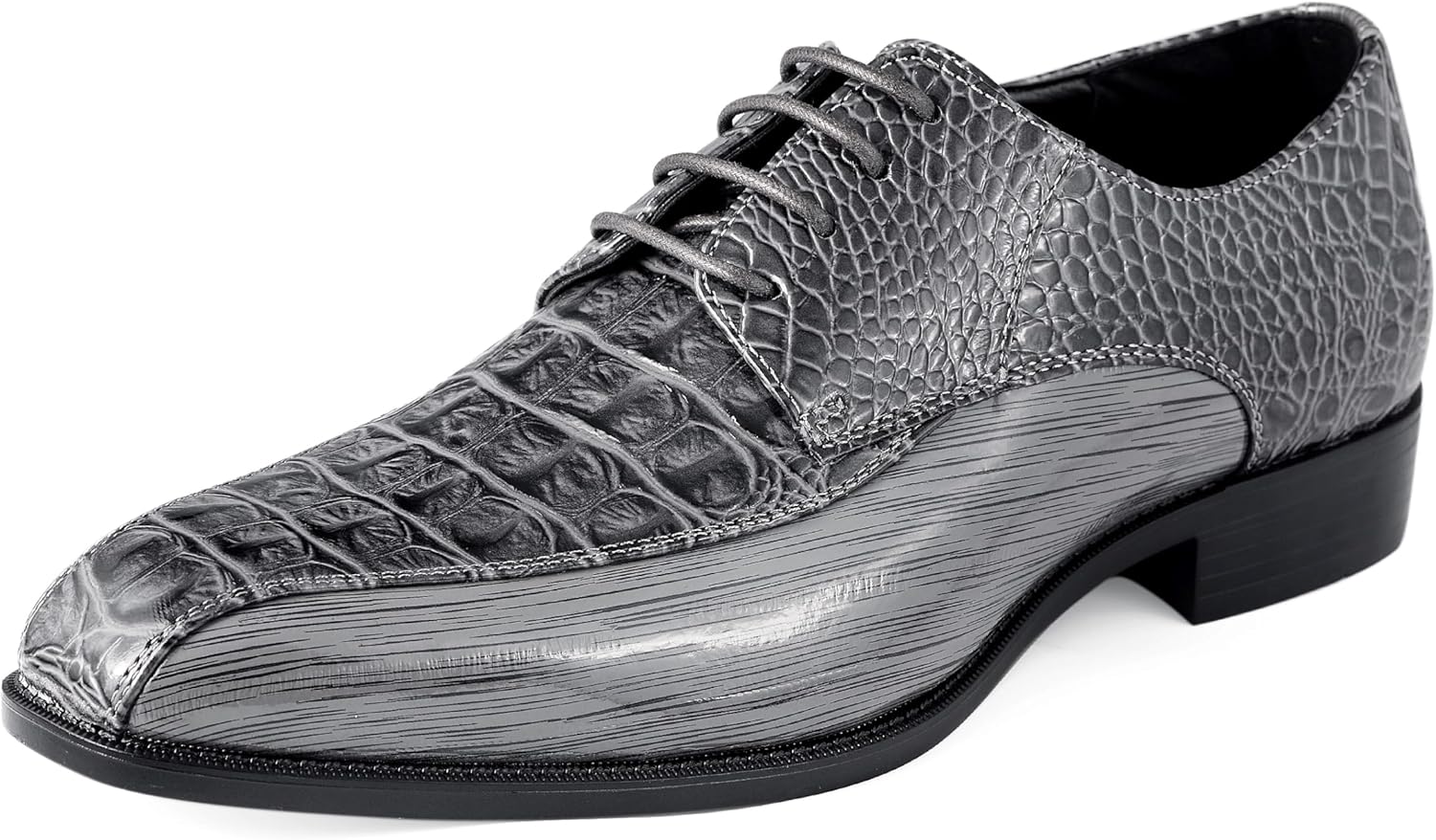 Amali Harvey Fashion Mens Dress Exotic Shoes Croco Lace up Oxford Formal Shoe for Men