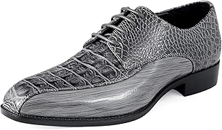 Harvey Fashion Mens Dress Exotic Shoes Croco Lace up Oxford Formal Shoe for Men - Buy now