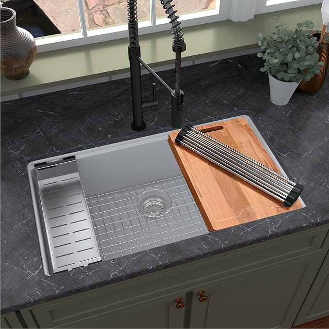 Karran QUWS875 Undermount 32.5 in. Large Single Bowl Quartz