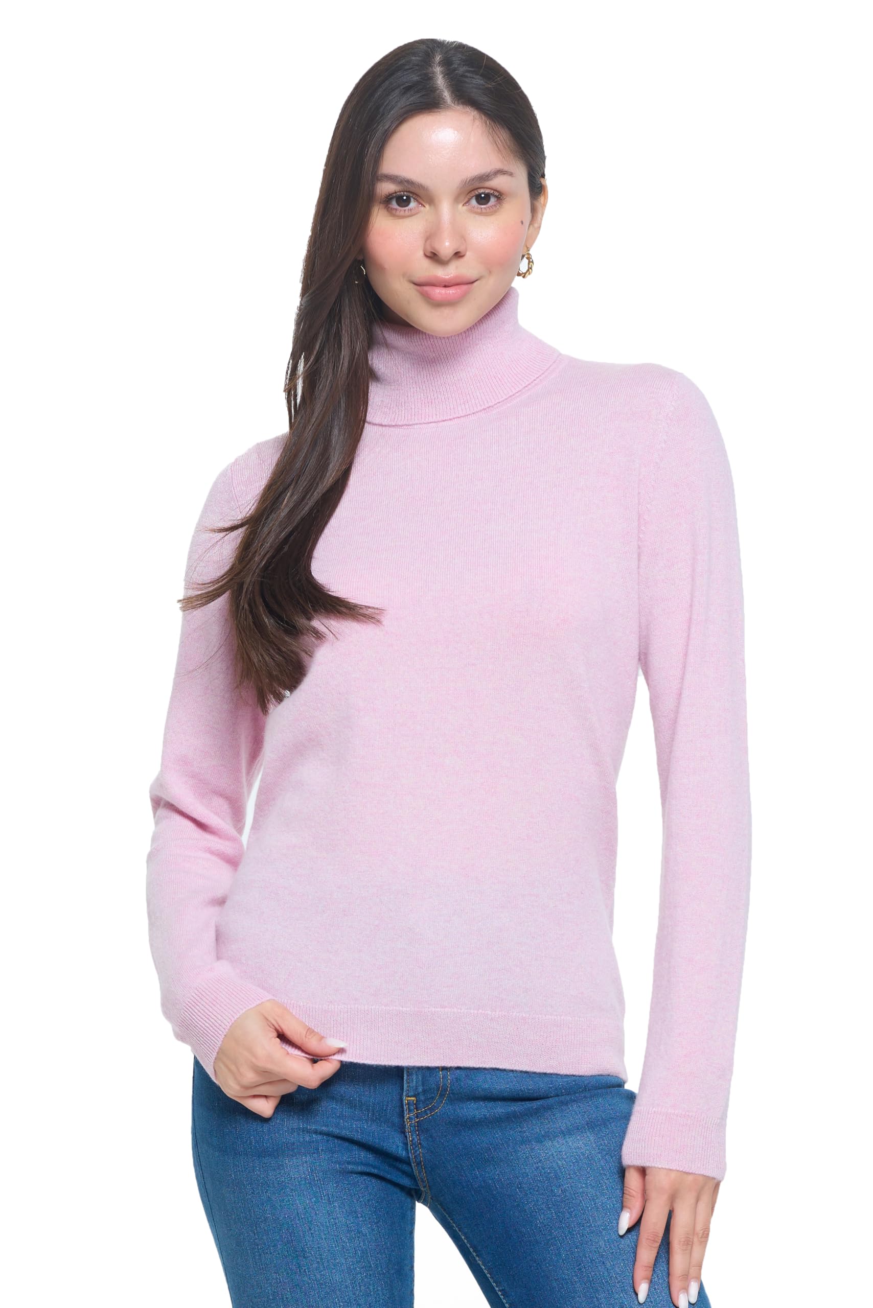Womens 100 Cashmere Soft Long Sleeve Turtleneck Sweater