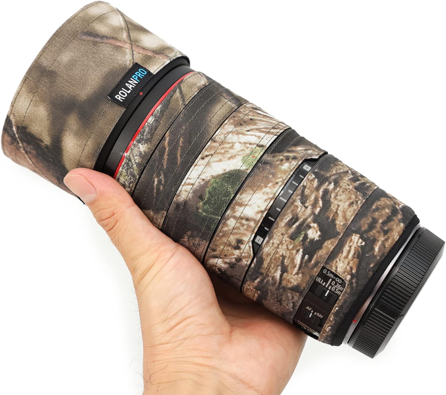 Rolanpro Mirrorless Camera Camouflage Lens Cover for Canon RF 100mm F/2.8 L Macro is USM Raincover Lens Protection Sleeve Case-#23 Jungle camo Waterproof