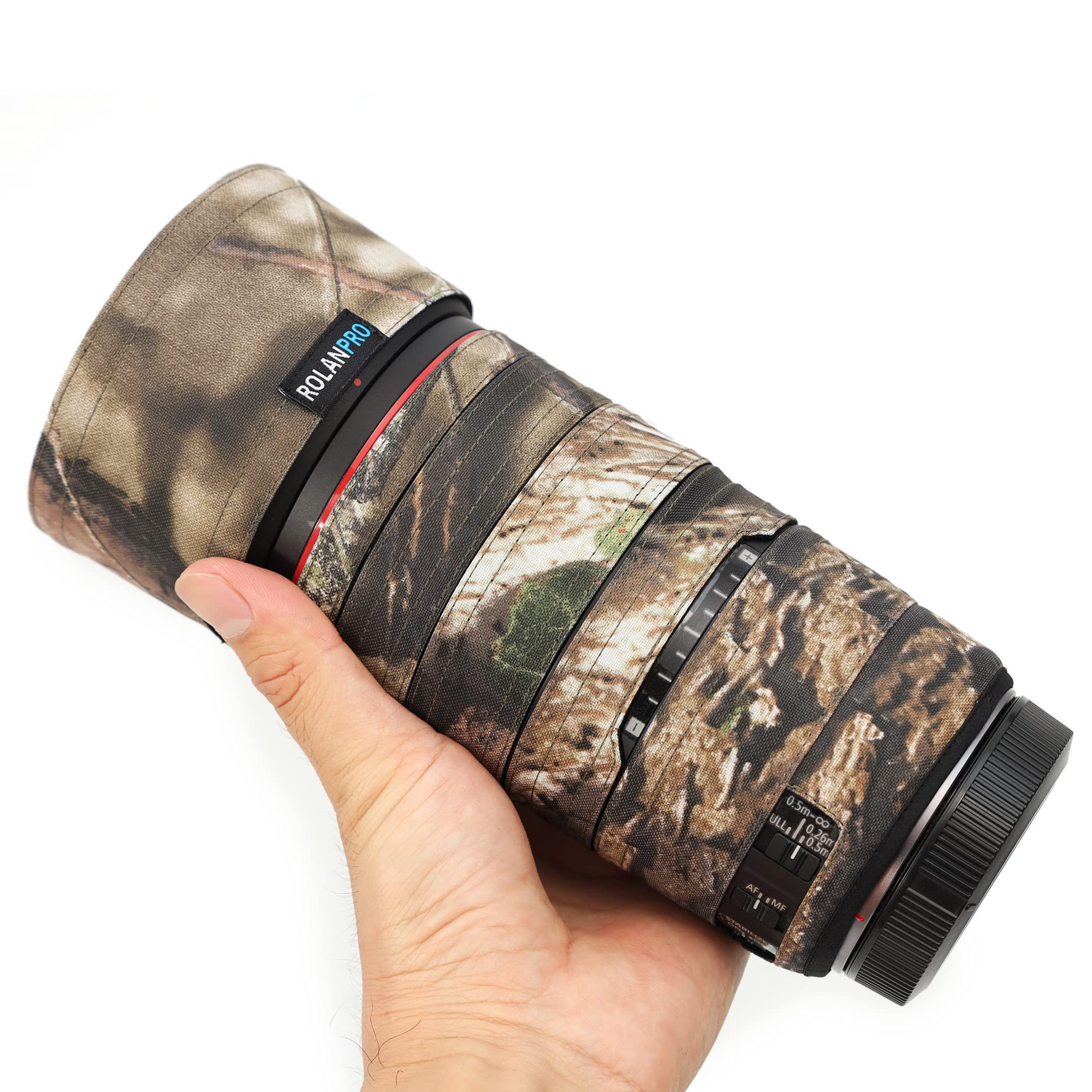 Rolanpro Spiegellose Kameralinse, Camouflage-Beschichtung, für Canon RF 100 mm F/2,8 L Makro ist USM Cover Lens Protective Sleeve Case-#3 Jungle Waterproof