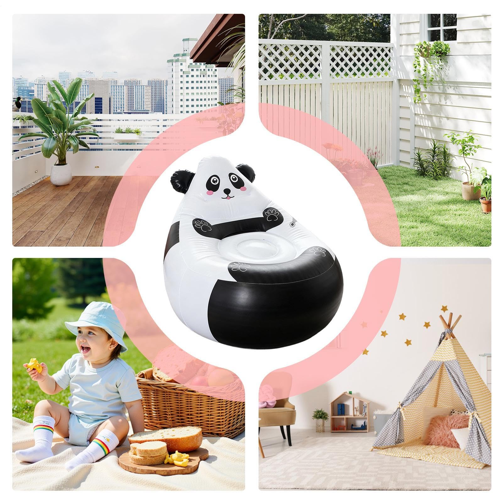Fauteuil Gonflable pour Enfant - Chaise Portable en Forme d'animal | Sofa d'Extérieur,pour, Extérieur, Camping, Patio, Plage, Voyage, Intérieur, Arrière-Cour, Balcon, Salon de Jardin