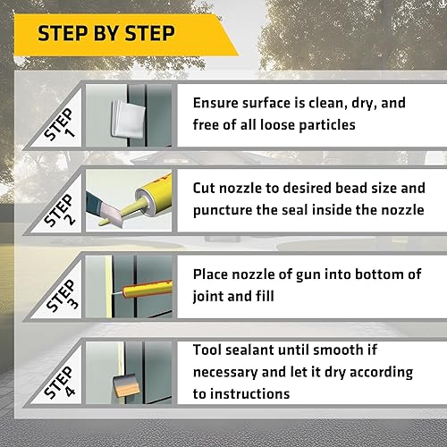 Miniatura 5 de AWF PRO Sikaflex 1a Kit - Sellador de hormigón y mampostería de poliuretano para superficies verticales y horizontales, flexible, sin hundimiento, 1