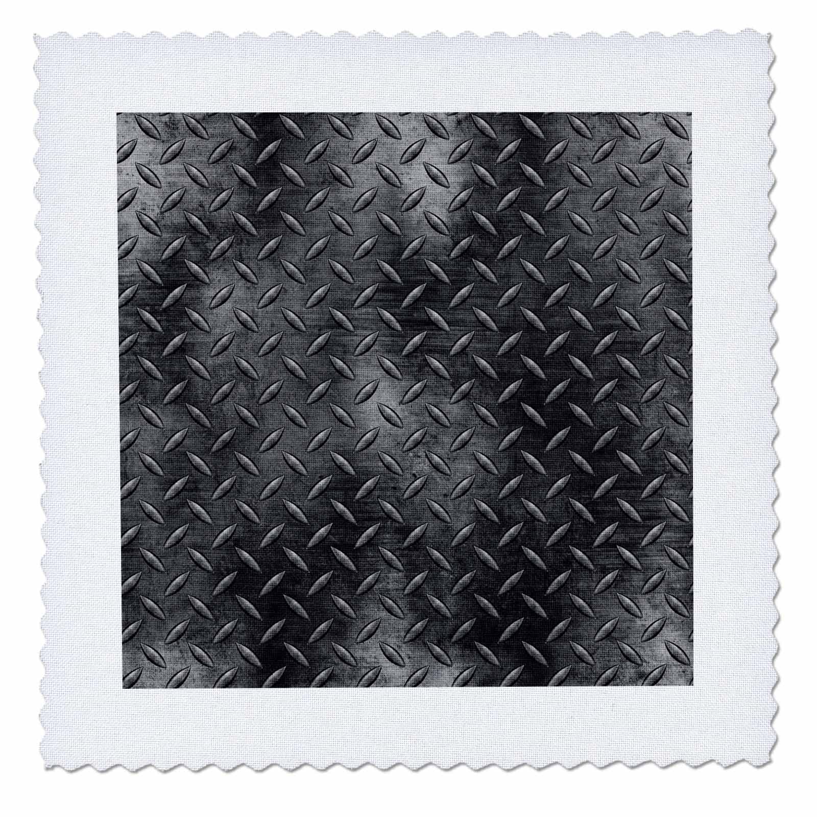 3dRose 22x22 inch Quilt Square, Gray Image of Diamond Plate Metal Pattern