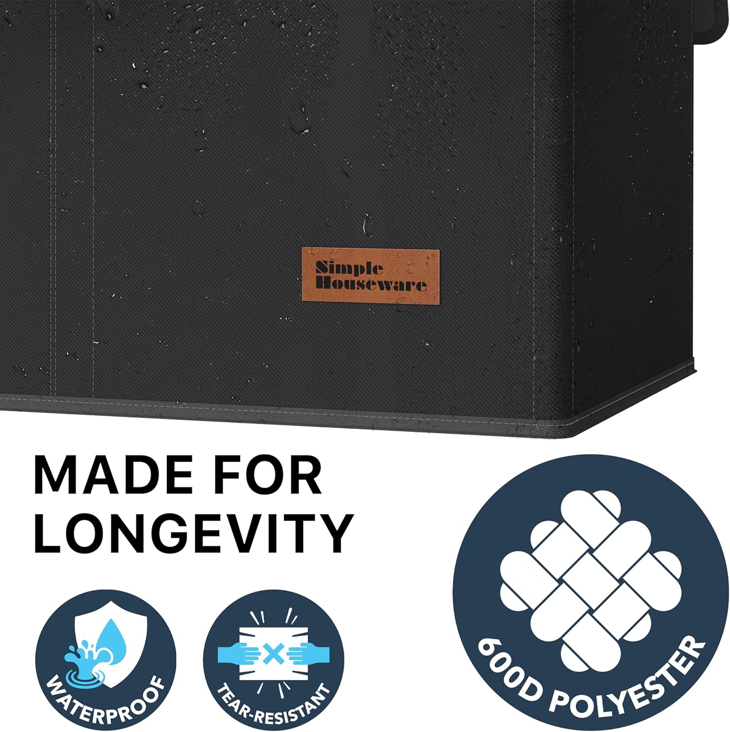 Simple Houseware Double Laundry Hamper with Lid and Removable Bags, Black