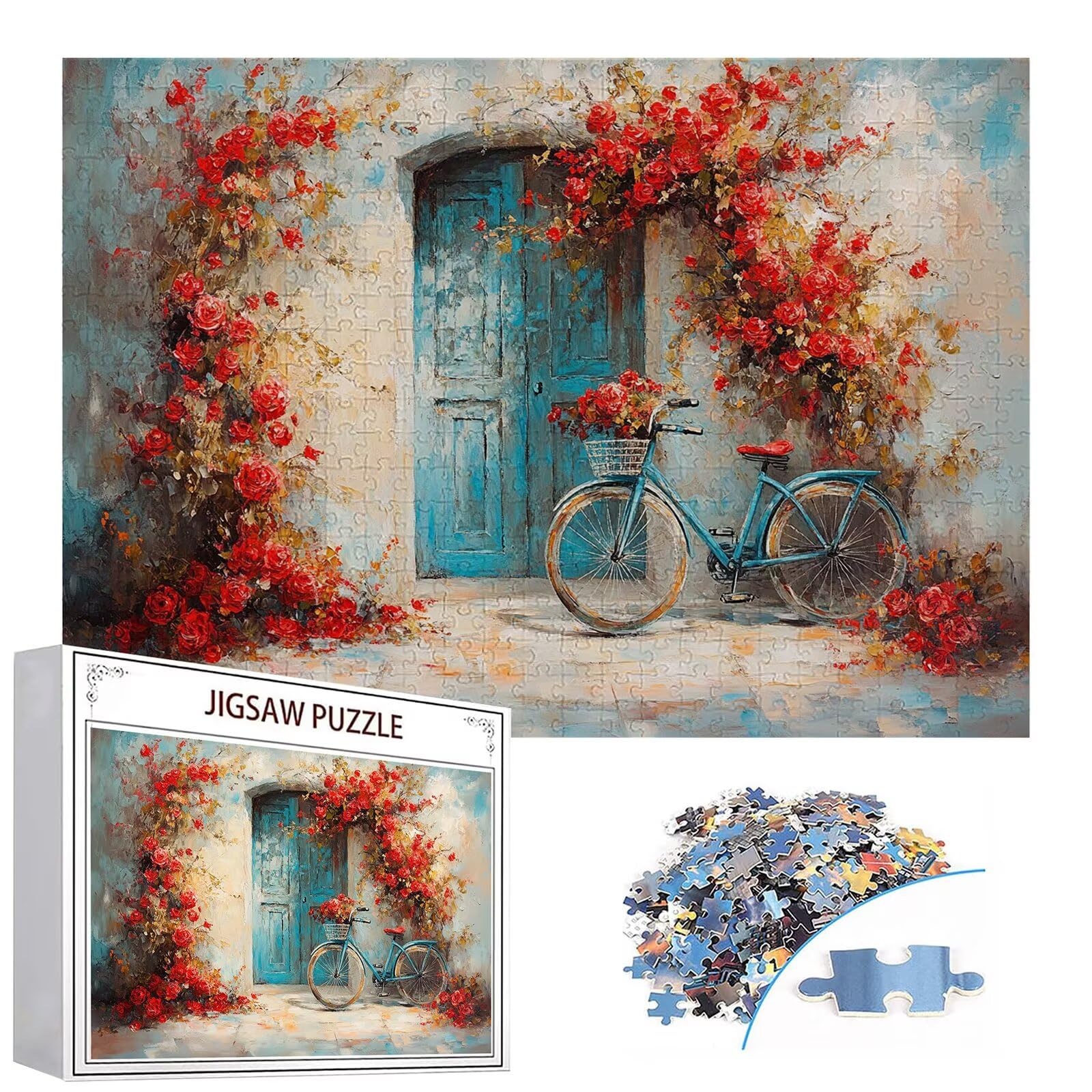 Puzzle 3000 elementów puzzle rowerowe dla dorosłych różowe 122 x 81 cm Unikalne rzemiosło klasyczne 3D drewniana układanka do rodzinnych gier aktywnych, układanka do samodzielnego wykonania nawet do