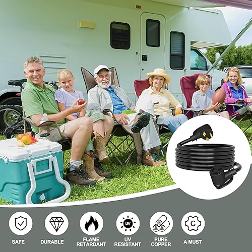 Miniatura 5 de STRIGHT 10FT RV Extension Cord 30 Amp, RV Power Extension Cord NEMA TT-30P Male to TT-30R Female Heavy Duty 10 Gauge STW 3-Wire for RV Trailer