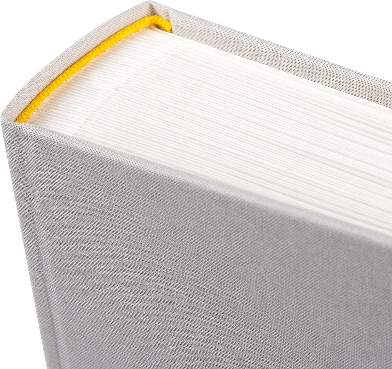 goldbuch 31044 One Year Photo Album, Photo Book with 100 White Pages with Glassine Dividers, Album with Linen Cover, up to 600 Pictures, High-Quality Paper, Jumbo Album, Light Grey, 30 x 31 x 6 cm