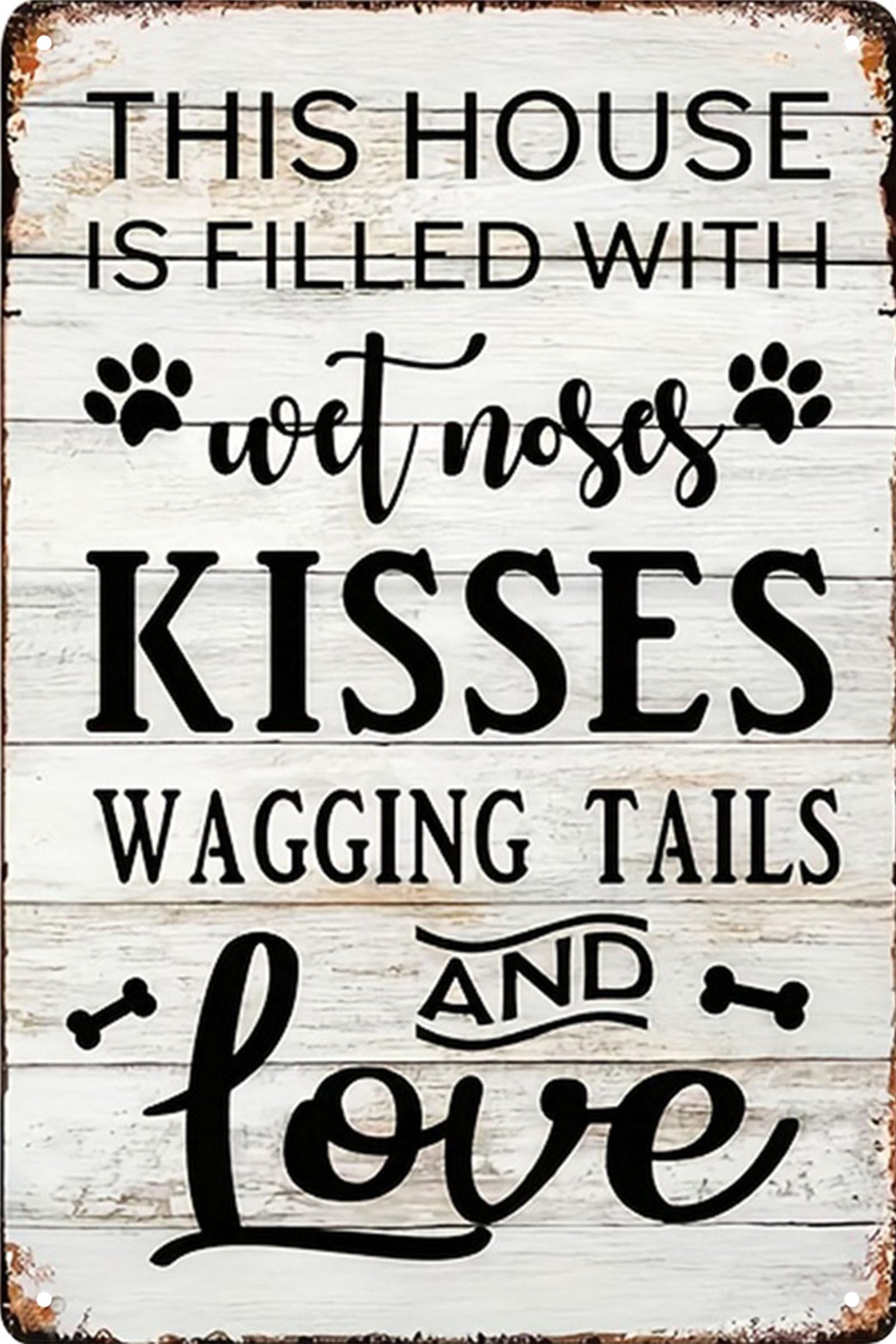 Formeyart Love Dog Vintage Funny Dog Tin Sign,Retro Love Of Dog Metal Sign,Dogs Decor For Dog Lovers Dogs House Fence Farm Home Garage 8X12 Inches (Love Dog)