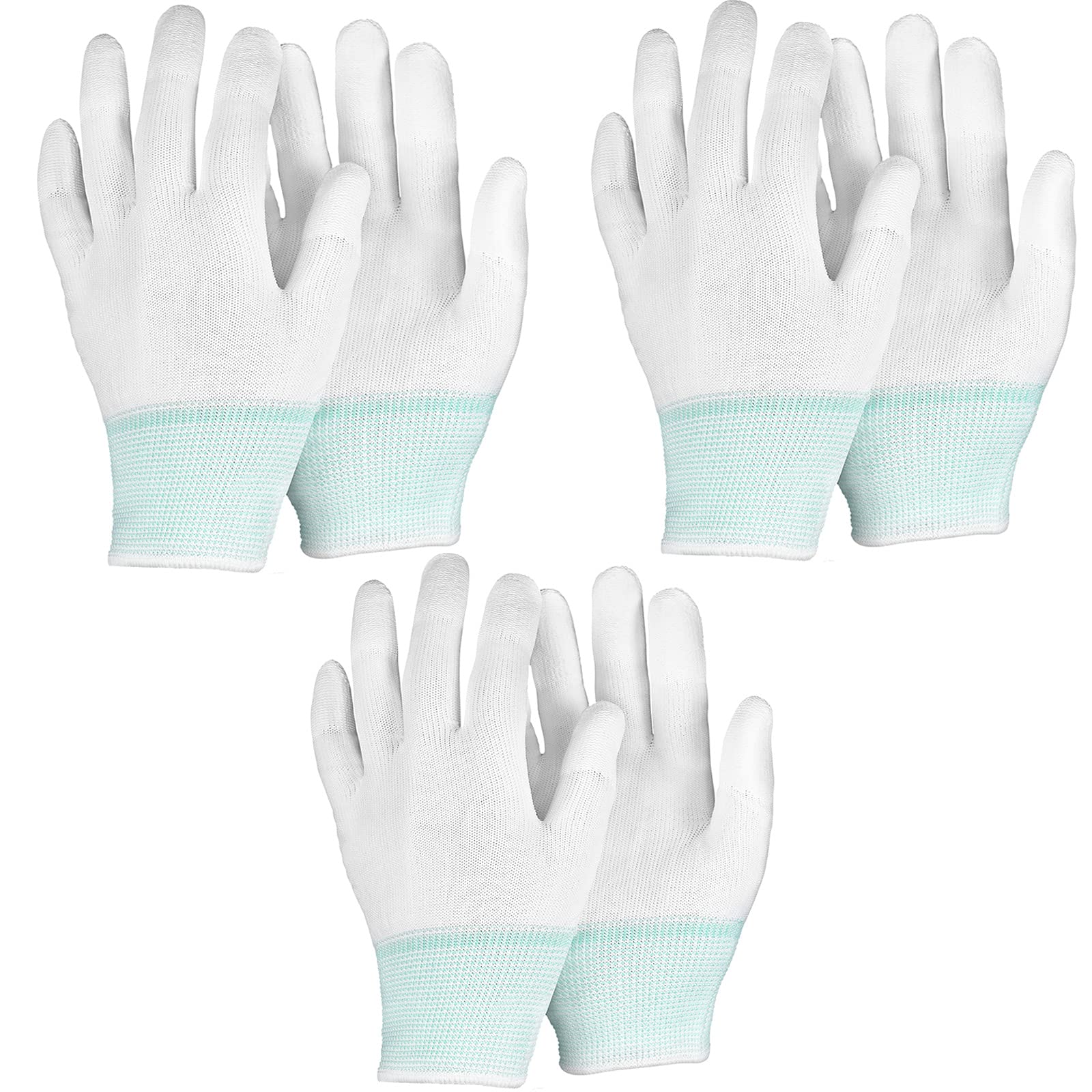 3 Pairs Quilting Gloves For Machine Sewing - Grip Gloves For Free-Motion Quilting, Lightweight Nylon, Comfortable & Flexible