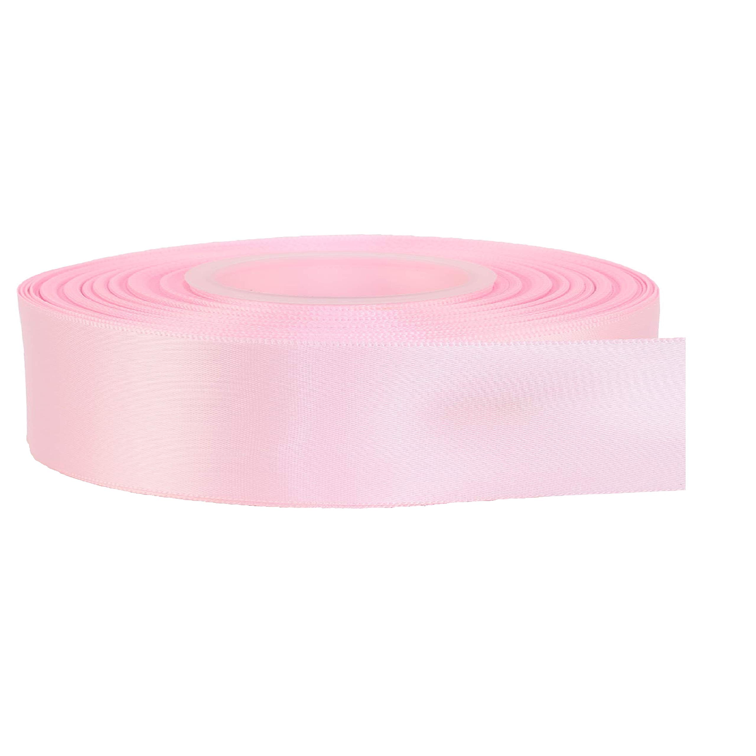 Gcs Pink 12Mm Double Faced Light Polyester Satin Ribbon - 23 Metre Perfect For Gifts Wrap Sew Party, Decorations Events Dress Wedding Christmas Crafts, Bows Car, Floral Balloons Diy, Bouquets, Cake