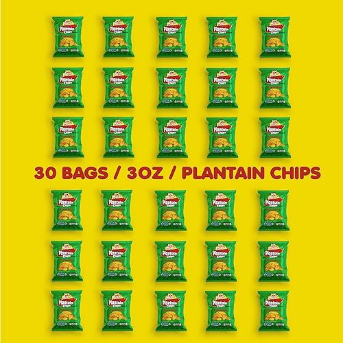 Miniatura 5 de Mayté Chips de plátano ligeramente salados, 30 paquetes individuales (3 onzas cada uno), bocadillos crujientes, salados y saludables hechos
