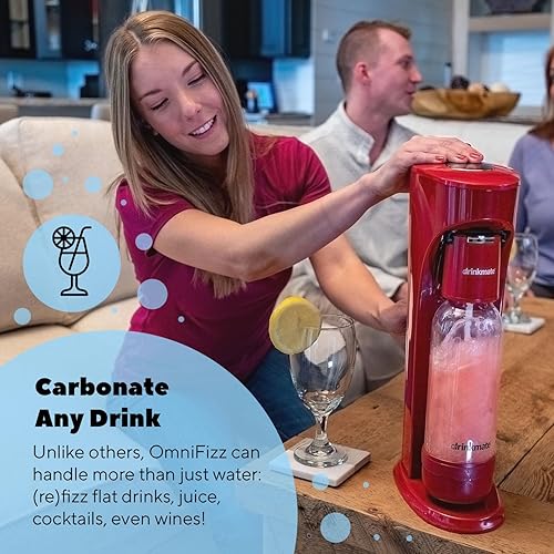 Miniatura 2 de Drinkmate OmniFizz - Paquete de CO2 para hacer bebidas gaseosas, máquina de transmisión de agua y soda que carbonata cualquier bebida, incluye 4