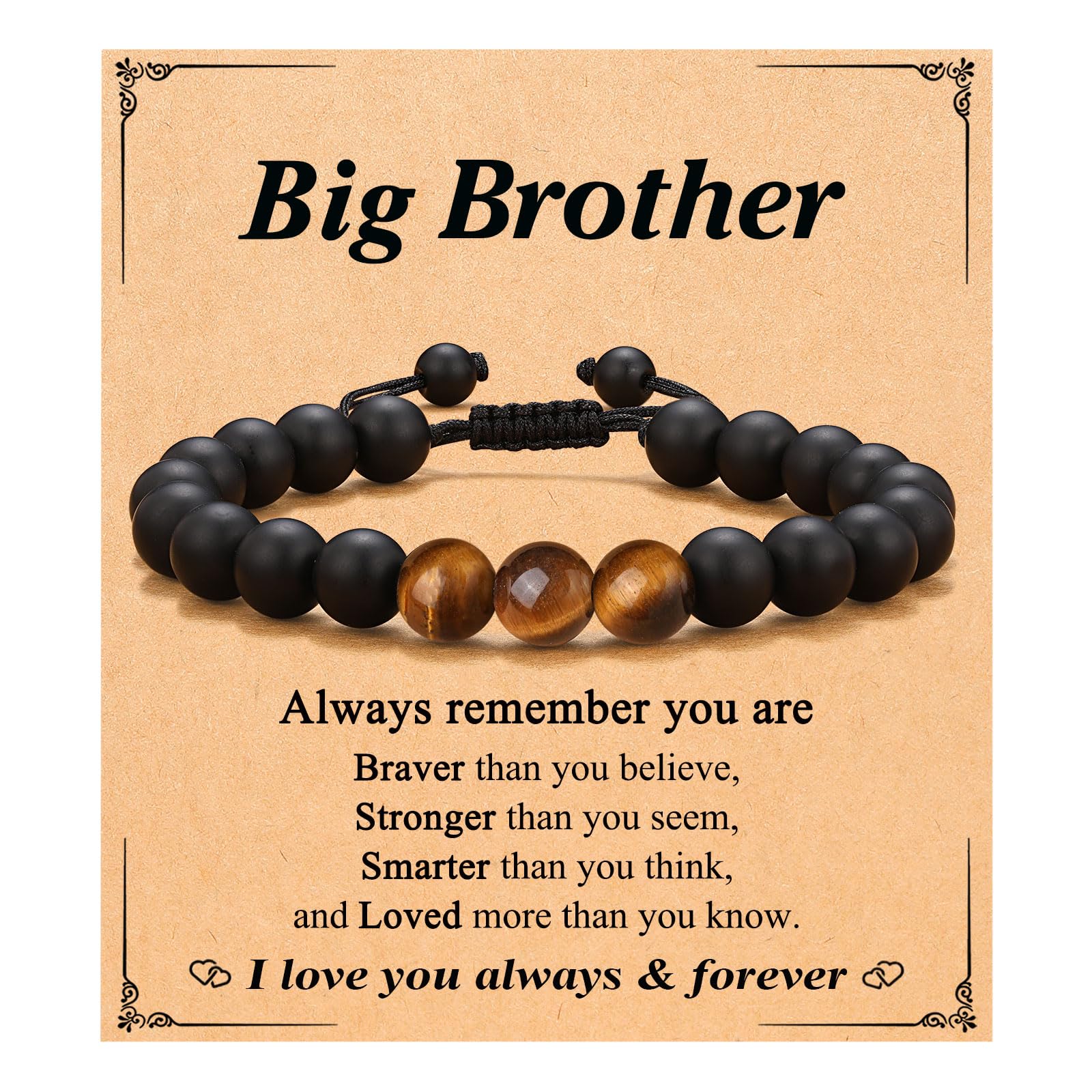 UNGENT THEM Mens Natural Stone Bracelet - Anniversary Graduation Birthday Father's Day Easter Christmas Valentine's Day Gifts for Son, Dad, Brother, Nephew, Lover